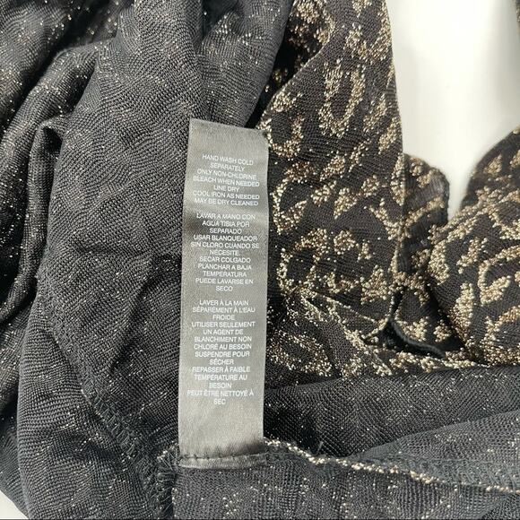 CHICO’S TRAVELERS Animal Print Cardigan Evening Wear Gold & Black Sparkle SZ XL - Picture 9 of 11